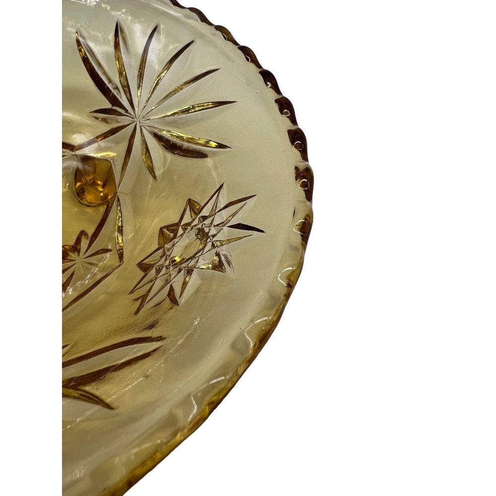 Amber Footed Ornate Candy Dish - Picture 5 of 8